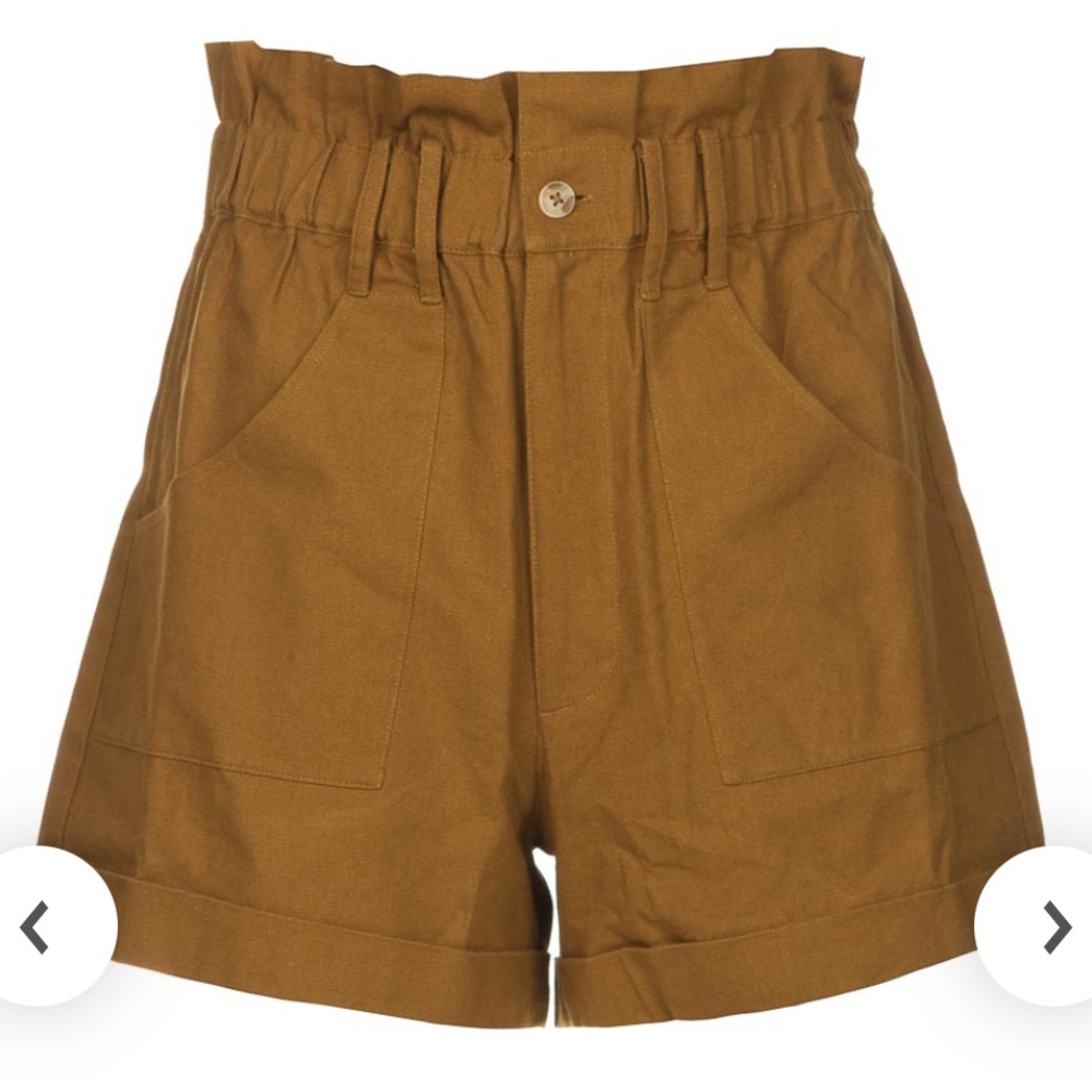 ba&sh Tan High-Waist Luce Shorts